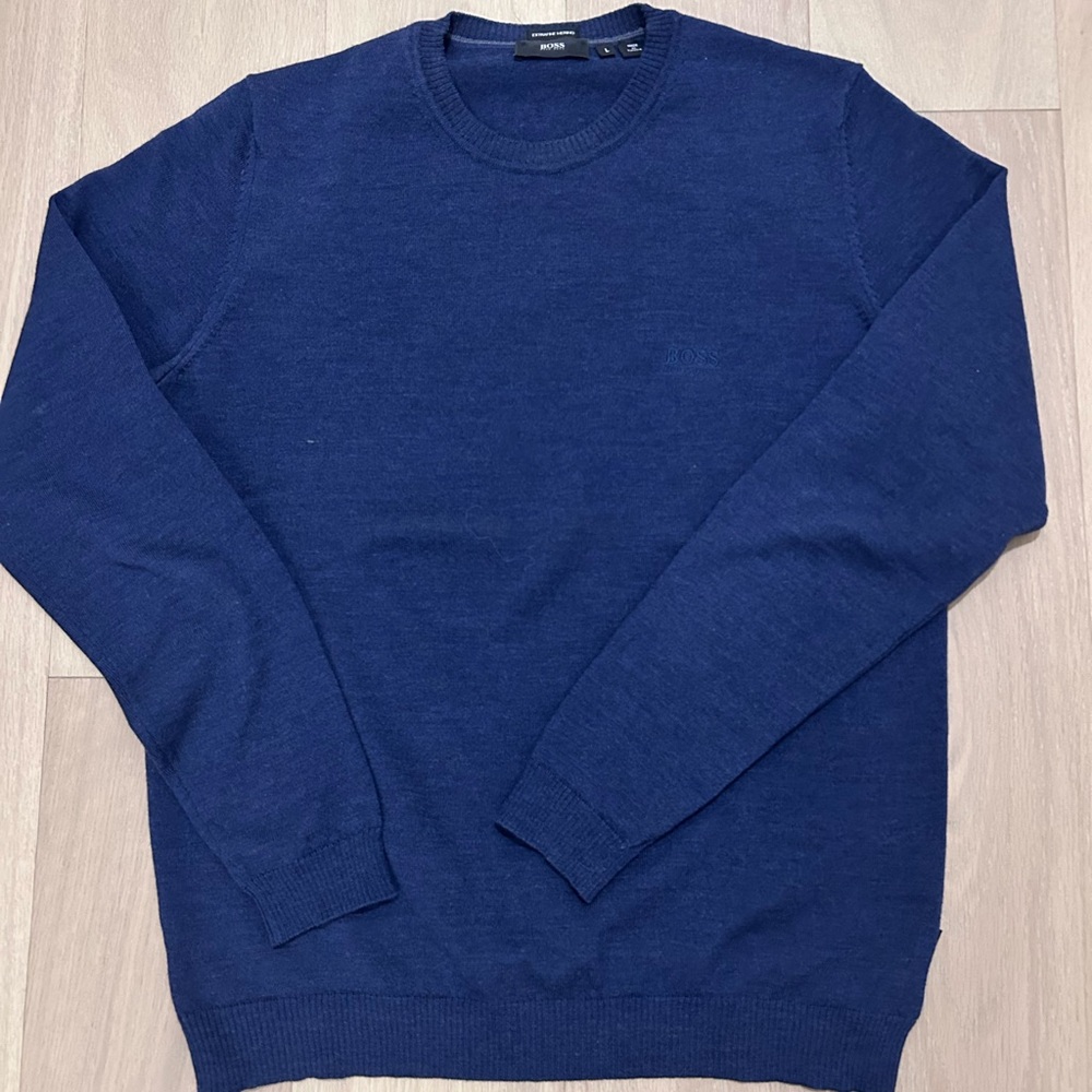 Boss Navy Crewneck Sweater
